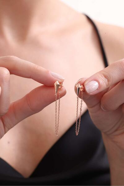 Silvano Jewelry 925 Ayar Gümüş Zincir Küpe