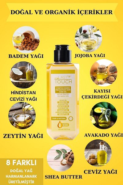 LAST TOUCH 150 ML Pregnancy and Sports Anti-Stretch Mark Skin Care Oil - Fast Weight Loss