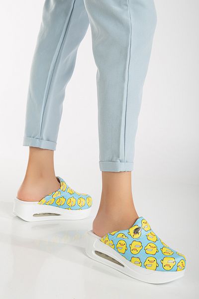 BLUMSABOTERLİK Civciv Pattern Women Cool Base Sabo Papuci ortopedici pentru spital, medic, asistentă, veterinar
