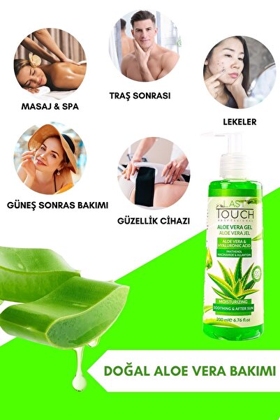 LAST TOUCH Aloe Vera Jel Güneş Sonrası Bakım, Nemlendirici, Ferahlatıcı, Yatıştırıcı 200 ml