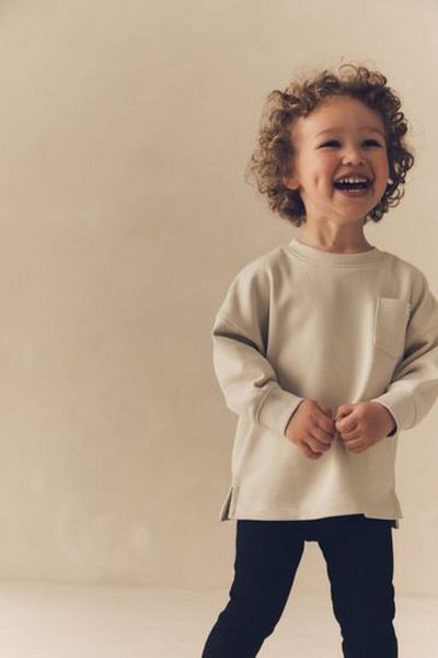 Next Baby Cotton Gray Long Sleeve Bottom Top Set