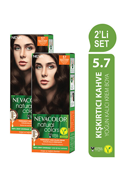 Neva Color Natural Colors 2'Lİ SET 5.7 KIŞKIRTICI KAHVE Kalıcı Krem Saç Boyas...