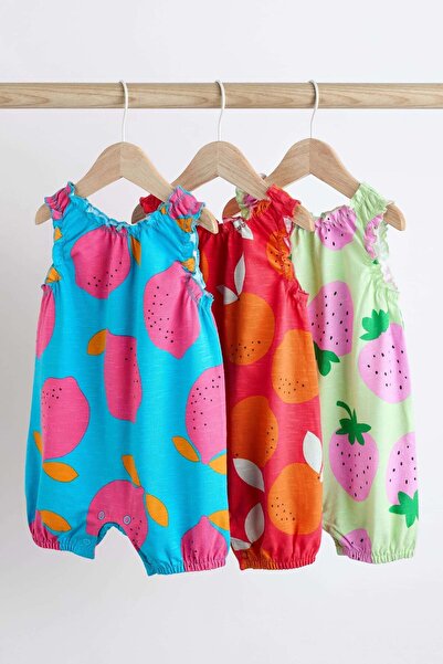 Next Baby 100% Cotton Fruit Patterned 3-Piece Romper Set