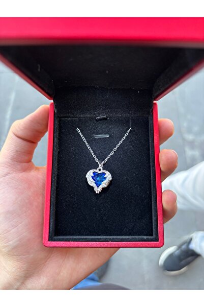 Çelik Çelik Kalpli Love Kolye - Özel Işıklı Kutulu