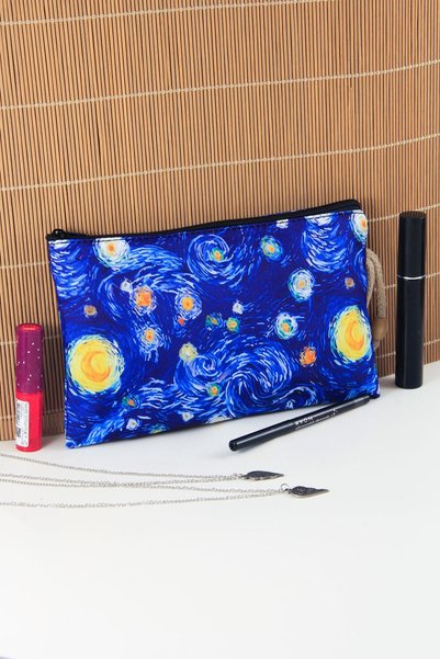 BYBAG Set of 3 Starry Night Patterned Backpacks, Pen Holder, Makeup Bag, Large Size Makeup Bag