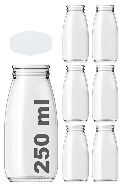 Afracam 250 ml Şeffaf Süt, Ayran, Limonata, Meşrubat Şişesi 250 Cc Plastik Ka...