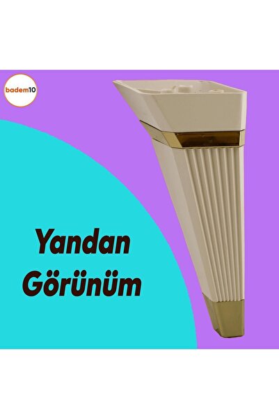 Badem10 Alcazar Set of 6 - Tv Unit, Armchair and Sofa Support, 15 cm Cream Legs, M8 Bolts