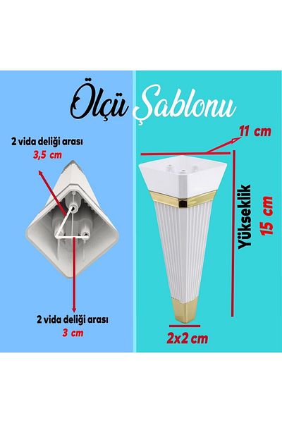 Badem10 Set Alcazar din 6 piese - Unitate TV albă, scaun și suport pentru canapea, picioare cu șuruburi de 15 cm