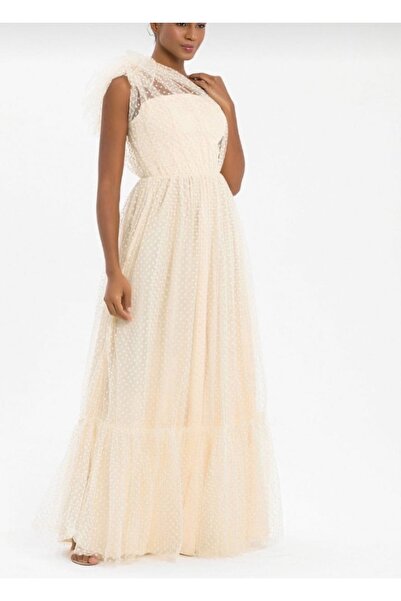 HELEBEK Tek omuz abiye elbise