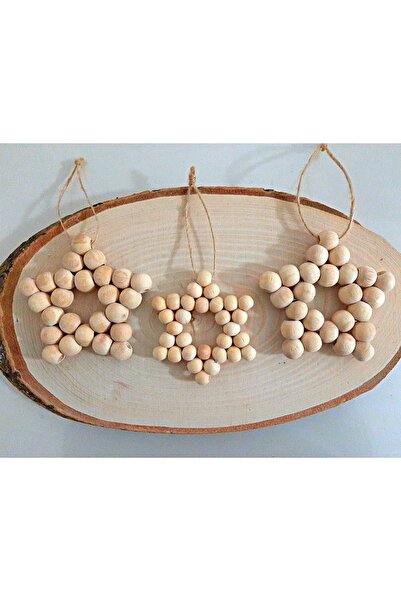 3-Piece Decorative Wooden Beads Star, Door Ornament, Nursery Ornament Ts-4