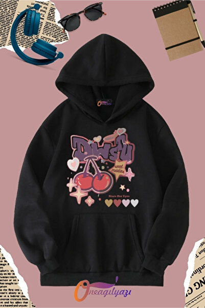 oneagılyazı سويت شيرت نسائي بطبعة الكرز