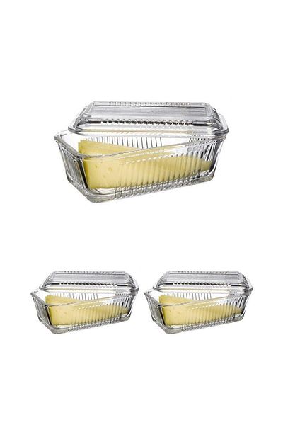Paşabahçe Storage Container Without Compartments, 3 Pieces for Jam, Honey, Breakfast