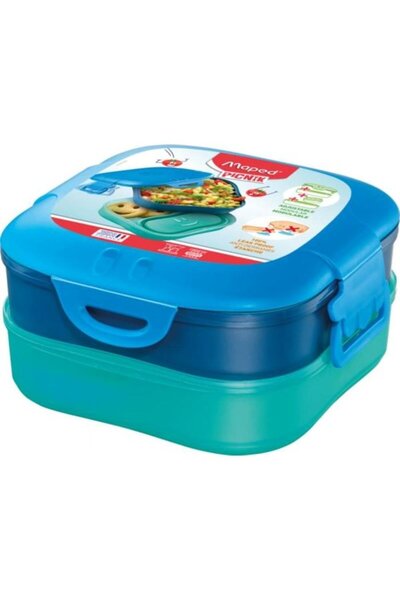 Maped Picnik Yemek Kutusu 3'Ü 1 Arada Mavi