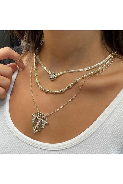 MOD10 ÇELİK 3LÜ SET KOLYE