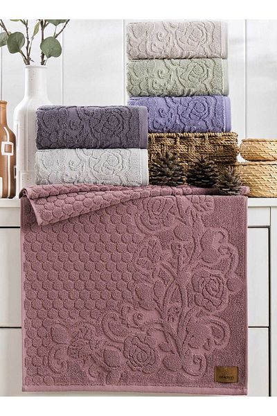 A.Z.H. Avangard Series - 50x90 Cm. Jacquard DowrY Curl Textured Hand and Face TowEl (Set of 6)