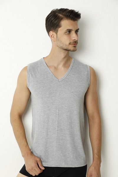 HMF Assaran Men's 0-sleeve V-collar Tank Top 100% Cotton