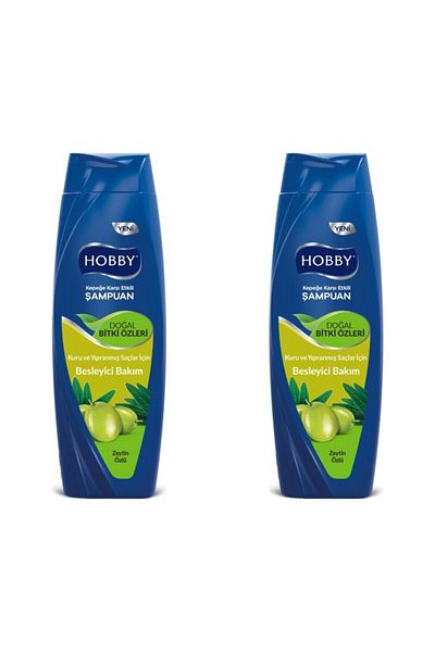 Hobby Natural Herbal Shampoo with Olive Extract - 600 ml Pack of 2