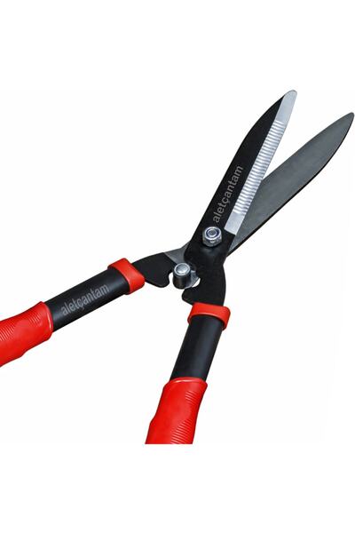 ALETÇANTAM Çim Biçme Makası Metal Saplı Çimen Makası (TIRTIRLI AĞIZ)
