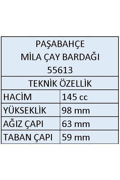Paşabahçe 55613 كوب شاي ميلا بيد 145 سي سي - 12 قطعة