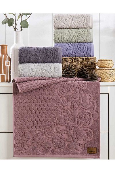 A.Z.H. Avangard Series - 50x90 Cm. Jacquard DowrY Curl Textured Hand and Face TowEl (Set of 6)