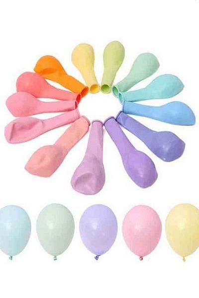 BeySüS 100 Pieces of Pastel Balloon Macarons - Mixed Color, Small Size