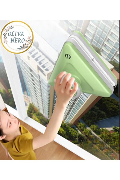 Oliva Nero Market çift Camlar Için Mıknatıslı Ayarlı Cam Silici + Çekçekli Cam Silme Aparatı 2 In 6