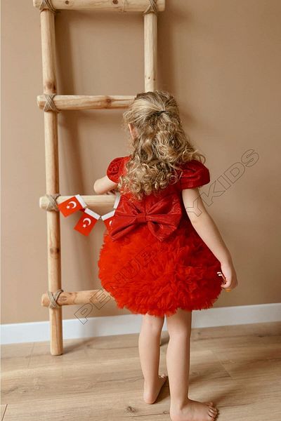 penu baby kids Red Tutu Short Sleeve Baby Girl Dress - Princess