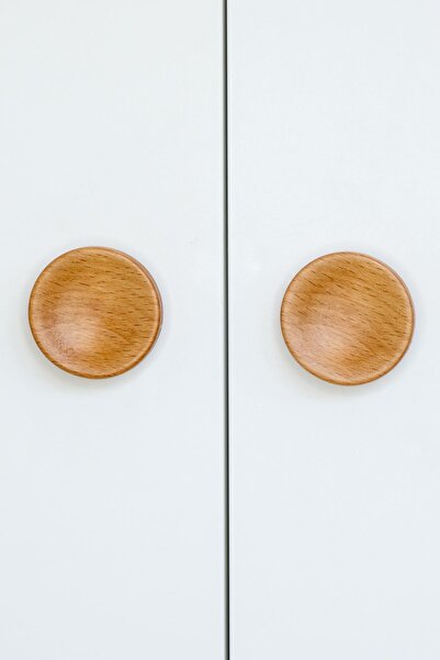 Üreet Yuvarlak Desenli (2 ADET) Bebek Çocuk Odası Ahşap Mobilya Dolap Çekmece...