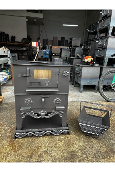 ÖRNEK KUZİNE Kömürlü Soba Takımı Camlı Şömineli Rize Kuzinesi