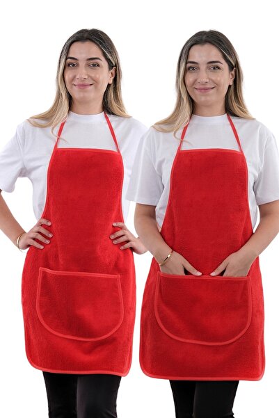 sevilya Wellsoft Double Pack Kitchen Apron with Pockets Liquid Proof Waterproof Kitchen Apron