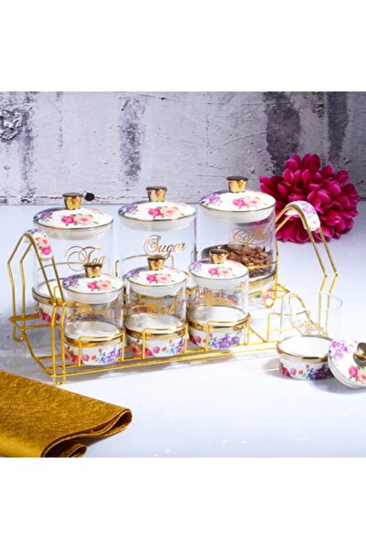Kosova 7-Piece Spice Set with Rose Stand