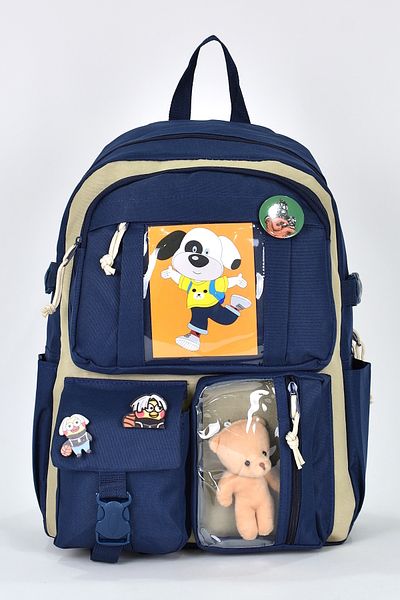 ELATAE Unisex Orthopedic Primary School Korean Model Backpack - Multi-Compartment, Luxury Fabric 1480