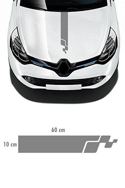 EYBA STİCKER Renault Clio Rs Kaput Şerit Sticker - Oto Sticker - Araba Sticke...