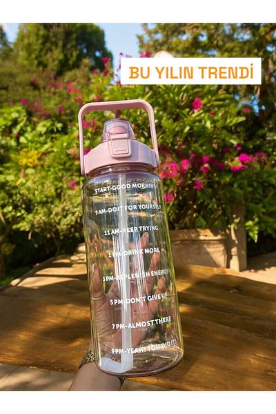 Ercazzo 3-Piece Motivation Set - Transparent Color, Unscented Sticker, Portable Sports Water Bottle and Water Bottle