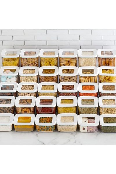 VİP AHMET 30 Pieces Full Set Acrylic Storage Container 6 Pieces Set of 5