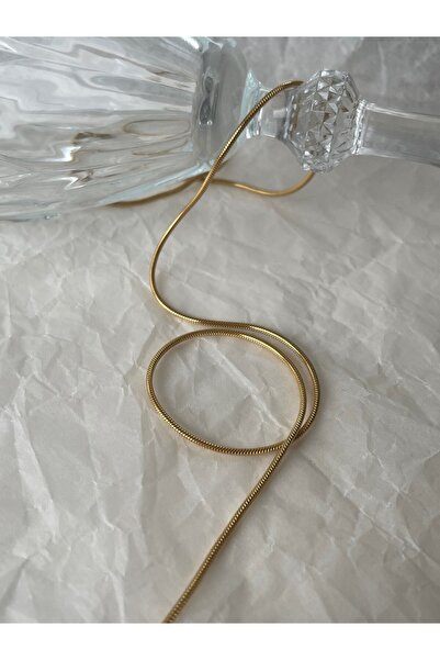 Lavian Accessories Gold Renk Çelik Italyan Zincir Ince Unisex Kolye