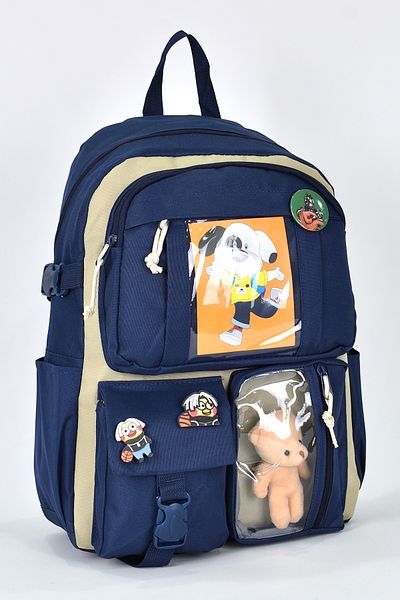ELATAE Unisex Orthopedic Primary School Korean Model Backpack - Multi-Compartment, Luxury Fabric 1480