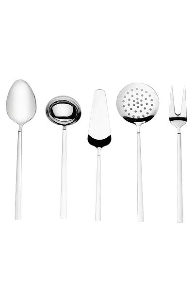 KB SOLİNGEN Solingen 5 Piece Löwe Serving Set - Ladle, Colander, Fork and Spoon Spatula