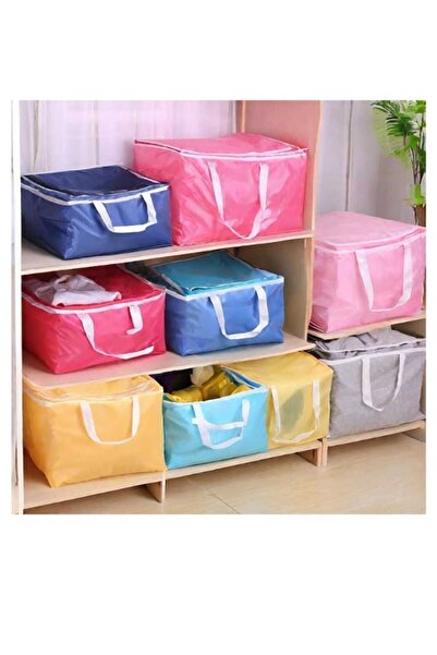 furny 3 Adet Büyük Boy 100*50*50 Hurç Baza Altı Yastık Yorgan Kazak Hurcu 120x50x50