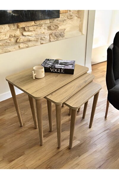 USTAELİ Kare Zigon Sehpa, Atlantik Çam Zigon Sehpa, Zigon Sehpa, Ahşap Ayaklı...