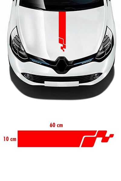 EYBA STİCKER ملصق شريط غطاء محرك السيارة Renault Clio Rs - ملصق تلقائي - ملصق...