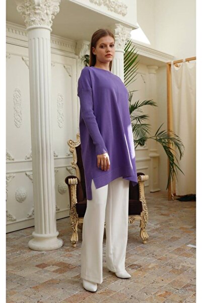 CELT Kadın Merserize Triko Tunik - Lila