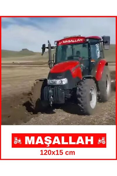 EYBA STİCKER Red Tractor Sunshade 120X15 Colorful Print Tractor Case Tümosan Massey Erkunt