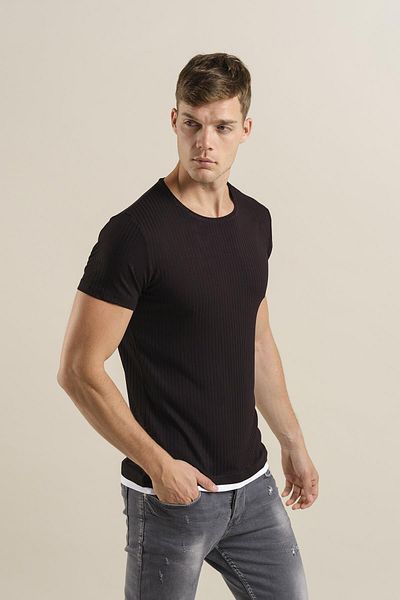 Oksit T-shirt Vira 607 Slim Fit - Lycra με σπαστό στρίφωμα