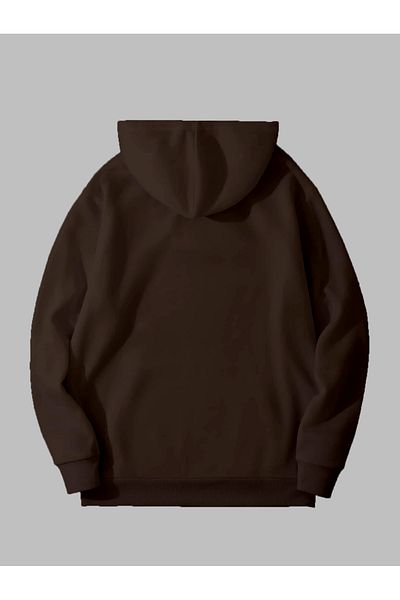 Harmandar Φούτερ με στάμπα Catzilla Unisex καφέ με κουκούλα - Φούτερ με κουκούλα καγκουρό