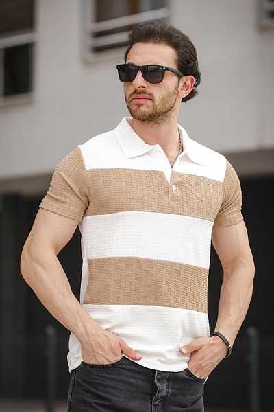 Oksit Ht 945026   Ανδρικό μπλουζάκι Slim Fit Lycra Piece Polo Neck