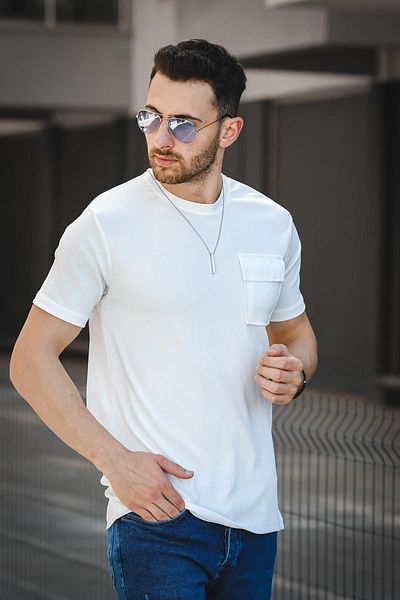 Oksit Ανδρικό μπλουζάκι Lycra Slim Fit Single Pocket με Δώρο κολιέ Mela