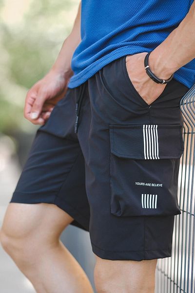 Oksit Doriana Reflective Court Parachute Fabric Cargo Pocket Men's Shorts
