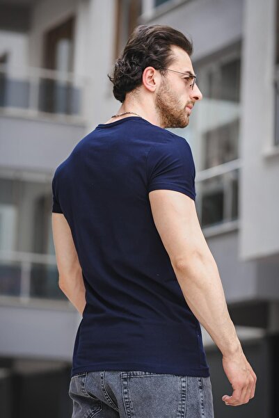 Oksit Ανδρικό μπλουζάκι Army Embroidered Slim Fit Slim Fit Lycra