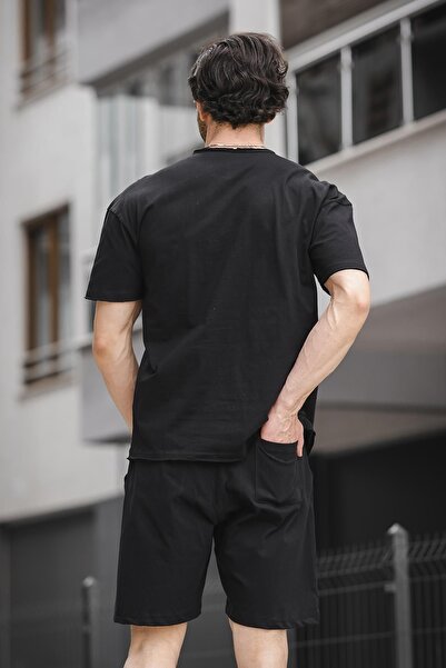 Oksit Trc 2816 Oversize Men's Shorts T-shirt Set with Pockets